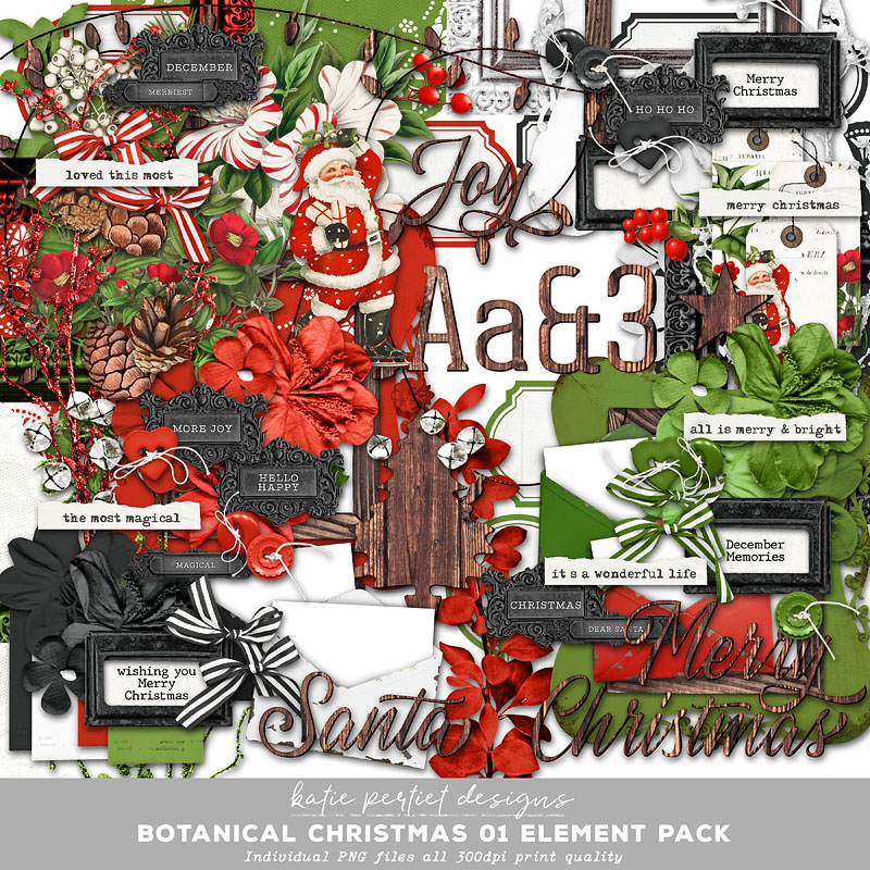 Botanical Christmas 01 Scrapbook Kit
